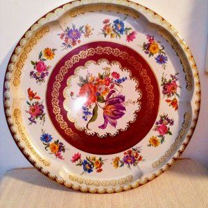 1970's Dahr Large Round Tin Tray
